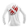 Sea Fear Men's 50+ UPF Long Sleeve Rash Guard Scuba Diving Torn Flag White