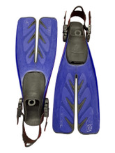 Oceanic V8 Split Scuba Diving Dive Fins (USED) Blue - Coral Sea
