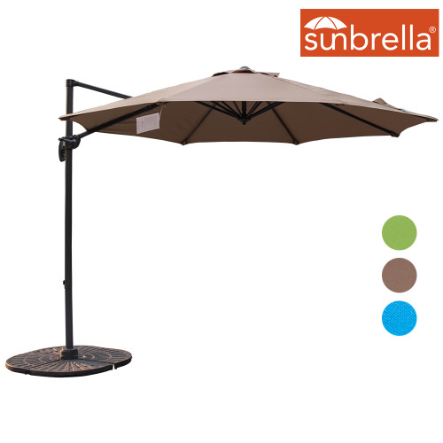 10ft Hanging Roma Offset Umbrella Outdoor Patio Sun Shade