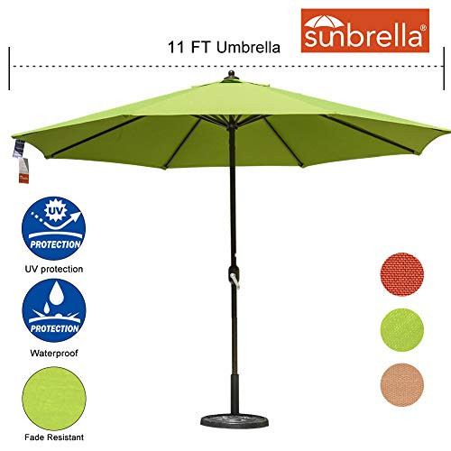 9 Feet Outdoor Aluminum Patio Umbrella With Auto Tilt And Crank