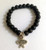 Black Agate Bracelet with Martial Arts Charm