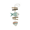 10709 WJ 1 FISH & 1 HEART ON DRIFTWOOD 47cm x 14cm x 1cm