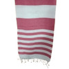10080 RED LRG &SML WHITE STRIPES TOWELS 90X170cm