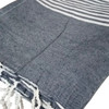 12638 DARK GREY WHITE MANY STRIPE TOWEL 90X170cm