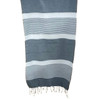 12636 LIGHT GREY WHITE MANY STRIPE TOWEL 90X170cm