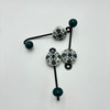 5374 RND SIN TILE HANGER FLOWER & LEAF GREEN 11x4x4cm
