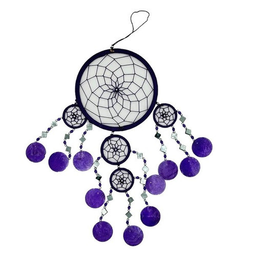 3541 16CM ROUND SHELL DREAMCATCHER MULTI - The Ugly Duckling
