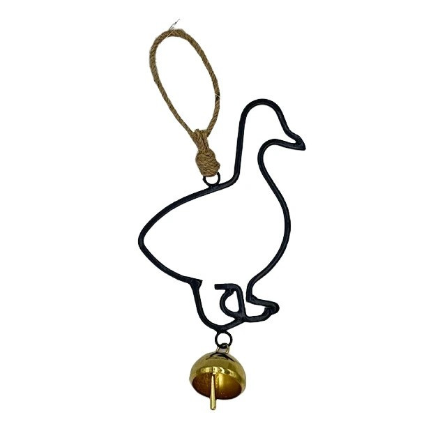 9618 DUCK BLACK WIRE WITH BELL 15x10x0.5cm - The Ugly Duckling