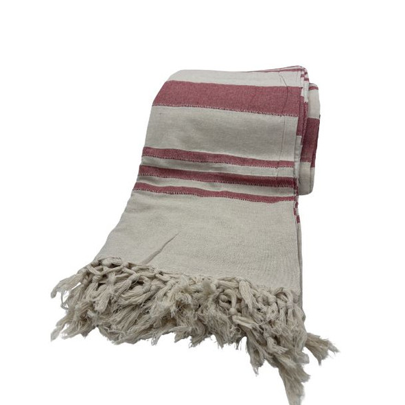 5357 CREAM AND PINK DBL KARALA220cm x 260cm