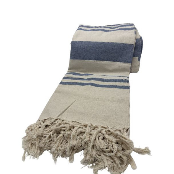 5358 CREAM AND LIGHT BLUE DBL KARALA 220cm x 260cm