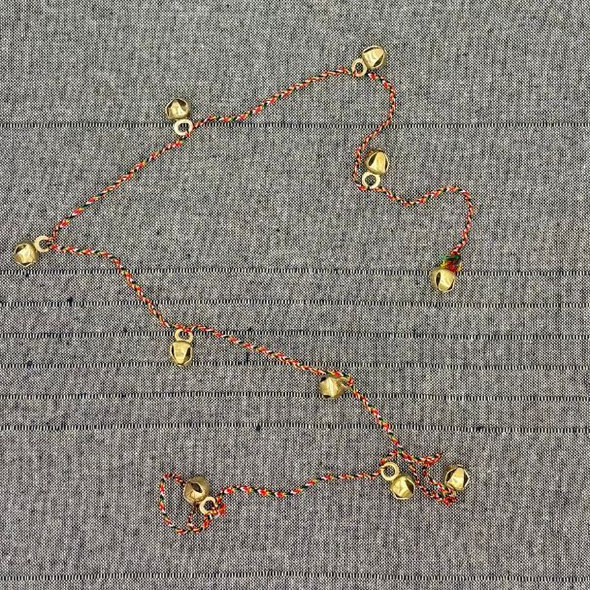 887 10 SML BRASS BELL ON STRING   110cmX3cmX3cm 887 10 SML BRASS BELL ON STRING   110cmX3cmX3cm