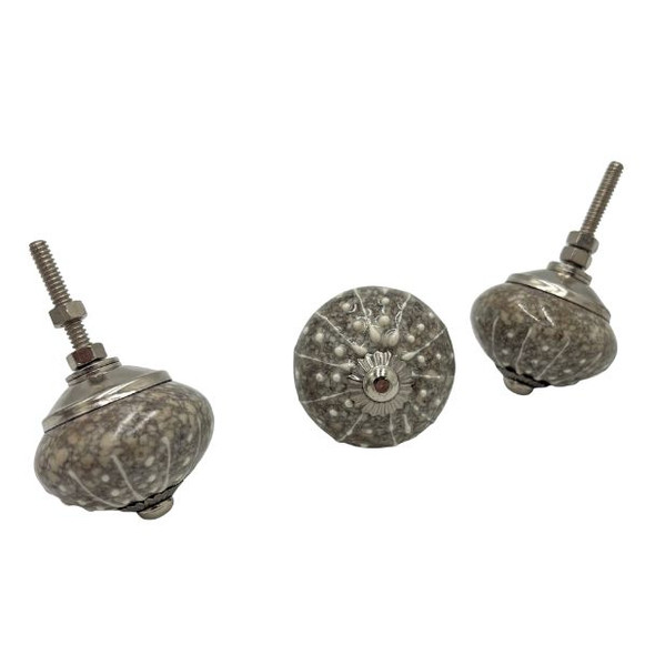 12411 STONE EMBOSSED STRIPE & SPOT DK  4x4x6cm