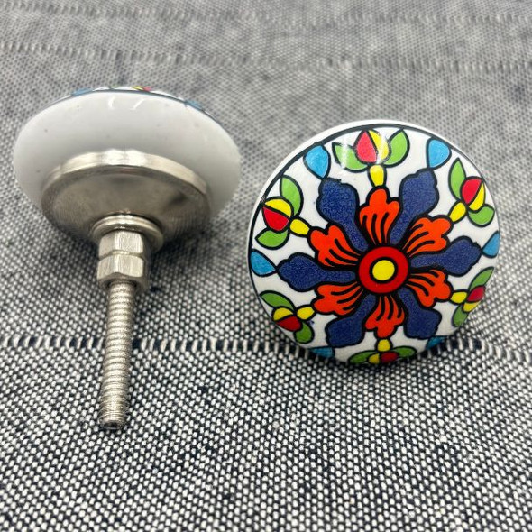 12726 LRG SOLID WHITE PURPLE ORANGE FLOWER DK 4x4x6cm