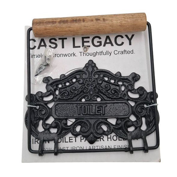 12449 IRON WITH WOOD TOILET PAPER HOLDER AS-4007A