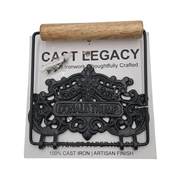 12450 B IRON WITH WOOD TOILET PAPER HOLDER AS-4007B