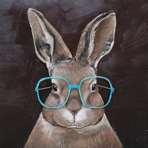 7826 1472CT RABBIT WITH GLASSES 80x80cm