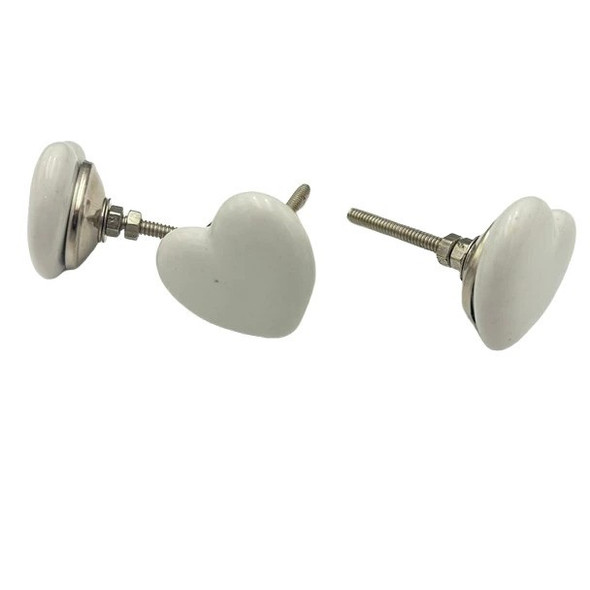 10002 WHITE HEART DOORKNOB 6x4x1cm