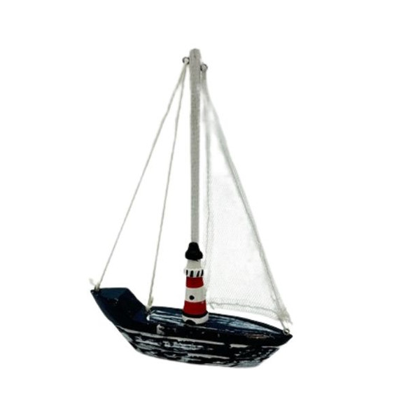 11885 CC BLACK AND WHITE WASH BOAT WITH NET     19x14x2cm
