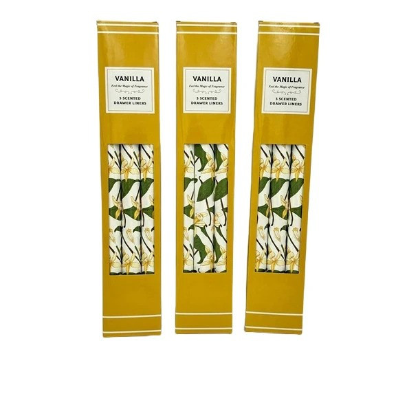 7453 VANILLA 3 SCENTED DRAWLINERS 43x8x3cm