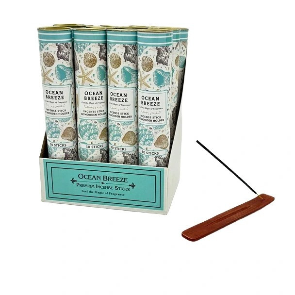7470P OCEAN BREEZE 30 INCENSE & HOLDER 12-PACK 26x5x5cm