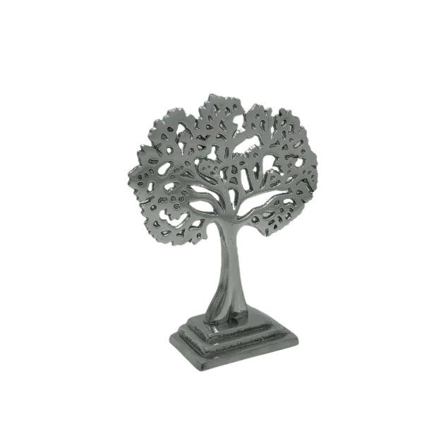 17079  ALUMINUM STANDING TREE OF LIFE SMALL 17x14x5cm