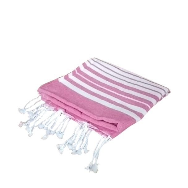 10081 PINK&WHITE STRIPE TOWEL 90X170cm