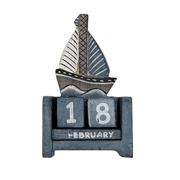 3133 CC SML SAIL BOAT DATE BLOCK 12 cm x 3cm x 7cm