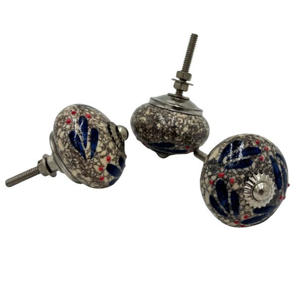 12415 BROWN BLUE STRIPE RED SPOT DK 4x4x6cm