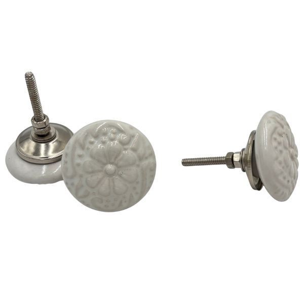 12418 WHITE FLOWER EMBOSSED 4x4x6cm