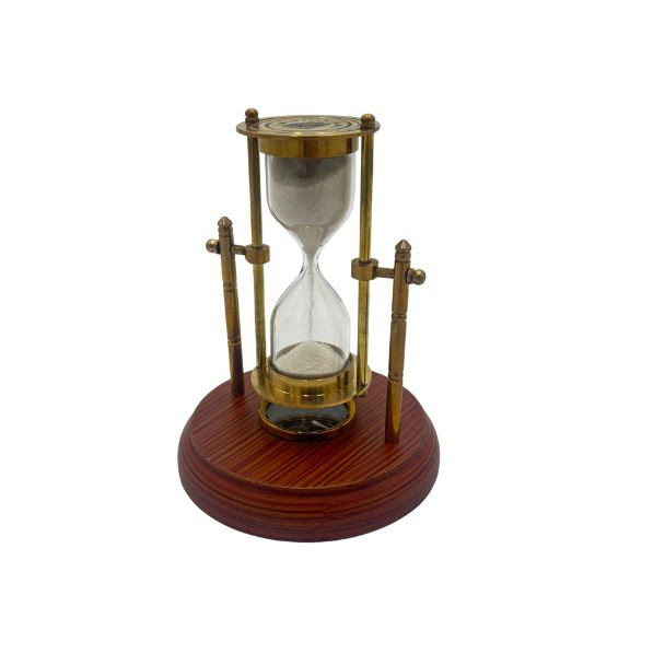 12793 SHE SML HANGING SANDTIMER + COMPASS 13.5x10.5x10.5cm