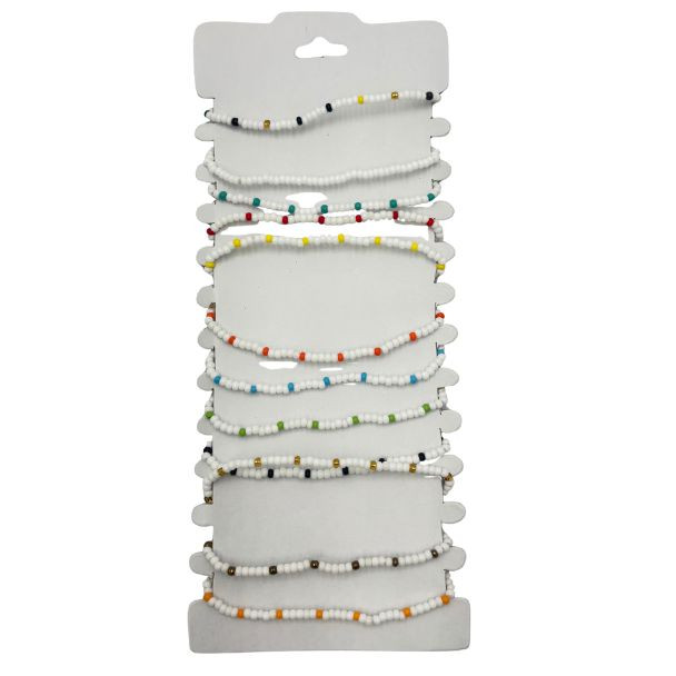 12852 NJM WHITE PLAIN BEAD BNG 23x10x1cm