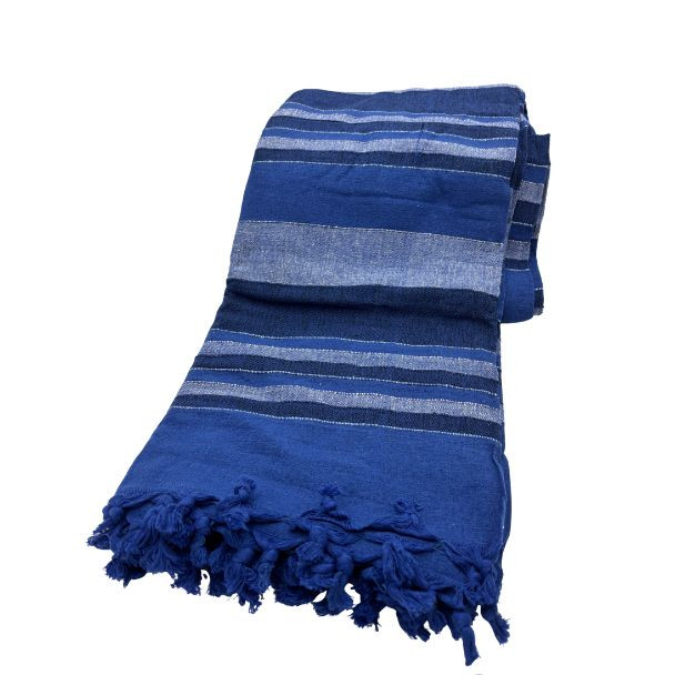 5352 DARK BLUE WITH CREAM DBL KARALA  220x260cm
