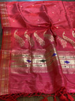 Intricately handwoven pure silk dupatta. Big enough to be draped for a saree like look.