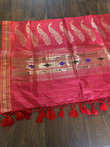 Intricately handwoven pure silk dupatta. Big enough to be draped for a saree like look.