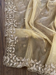 Soft net dupatta with intricate pearl embroidery.