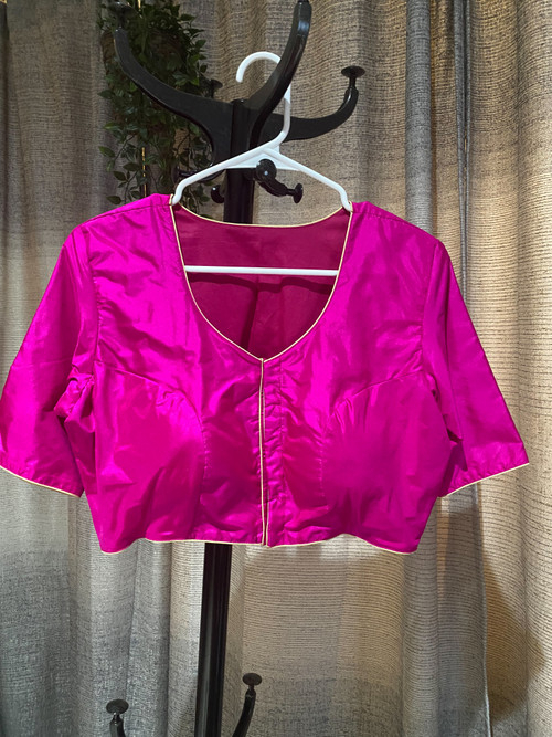 Designer Blouse made with pure raw silk. Designer Blouse made with pure raw silk.