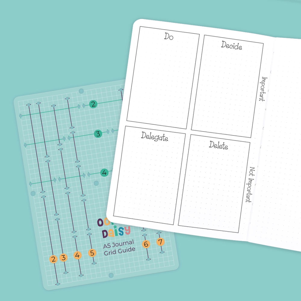 Oops a Daisy - A5 Journal Grid Guide - Bullet Journal Stencil ...