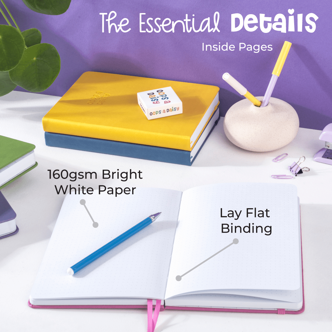 Oops a Daisy - A5 Dot Grid Essential Journal Notebook - Blueberry ...