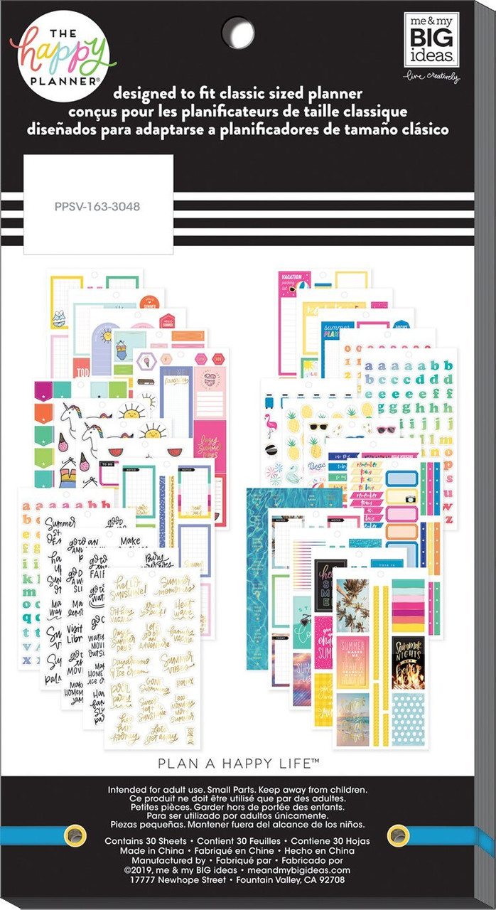The Happy Planner - Me and My Big Ideas - Value Pack Stickers - Summer ...