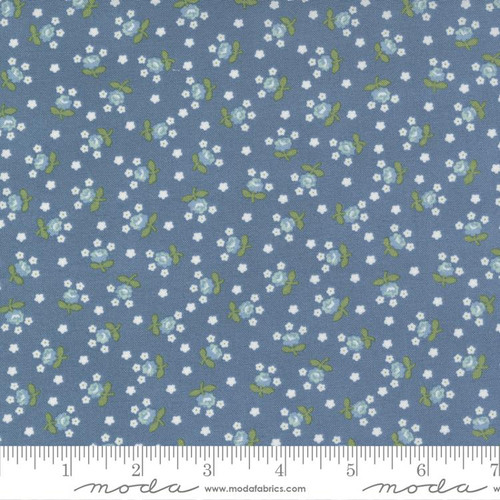 Moda Fabric - Nantucket Summer - Camille Roskelley - Fairground Small Floral - Lake #55266 15