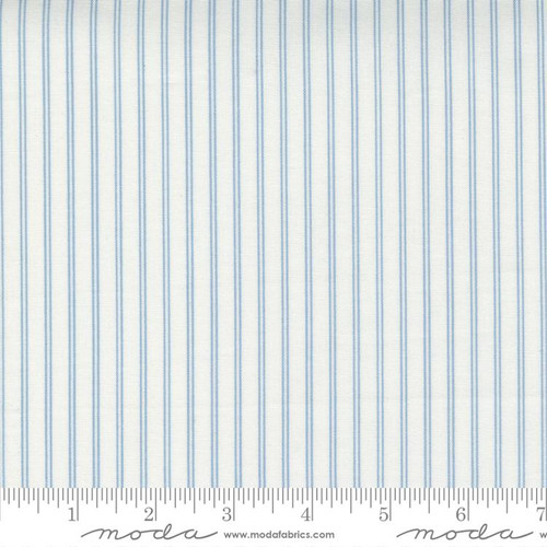 Moda Fabric - Nantucket Summer - Camille Roskelley - Stripe - Cream and Light Blue #55267 24