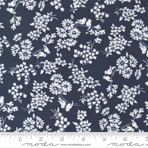 Moda Fabric - Dwell - Camille Roskelley - Songbird Small Floral - Navy #55273 13