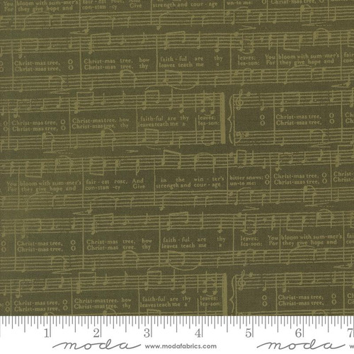 Moda Fabric - Berry & Pine - Lella Boutique - O Christmas Tree Text and Words Music Notes - Wintergreen #5244 13