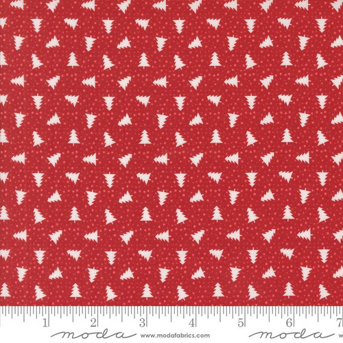 Moda Fabric - Berry & Pine - Lella Boutique - Little Trees Christmas Trees Dots - Cranberry #5245 14