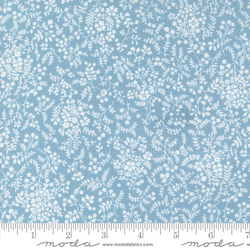 Moda Fabric - Shoreline - Camille Roskelley - Breeze Small Floral - Light Blue #55304 22 - BOLT END 80cm