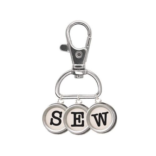 Riley Blake Designs - Lori Holt of Bee in my Bonnet - Enamel Happy Charm - "Sew" Typewriter Keys