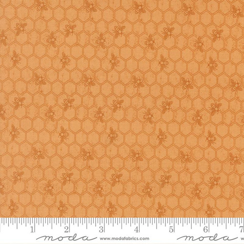 Moda Fabric - Wild Honey - Lella Boutique - Honeycomb Novelty Bees Blender - Honey #5253 16