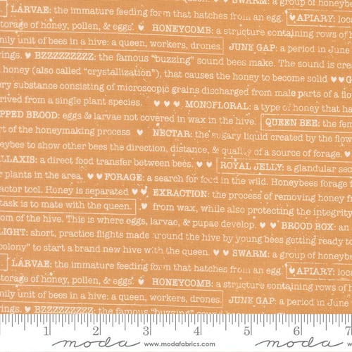 Moda Fabric - Wild Honey - Lella Boutique - Buzz Words Text and Words - Honey #5254 16