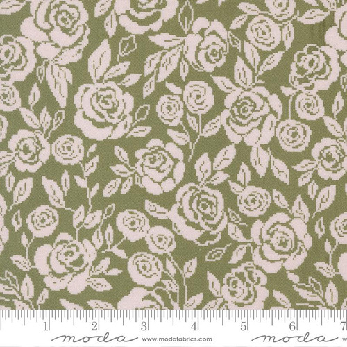 Moda Fabric - Wild Honey - Lella Boutique - Monofloral Florals Rose Tapestry - Fern #5251 15
