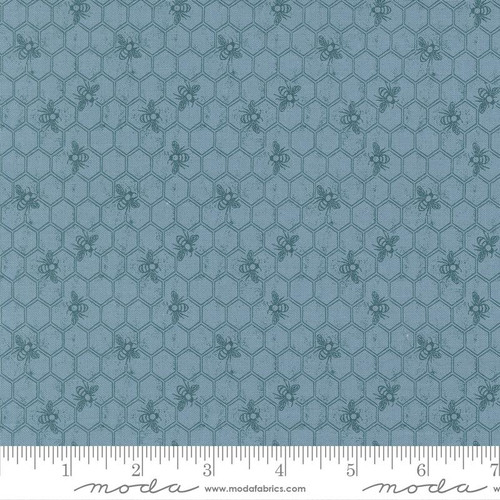 Moda Fabric - Wild Honey - Lella Boutique - Honeycomb Novelty Bees Blender - Sky #5253 14